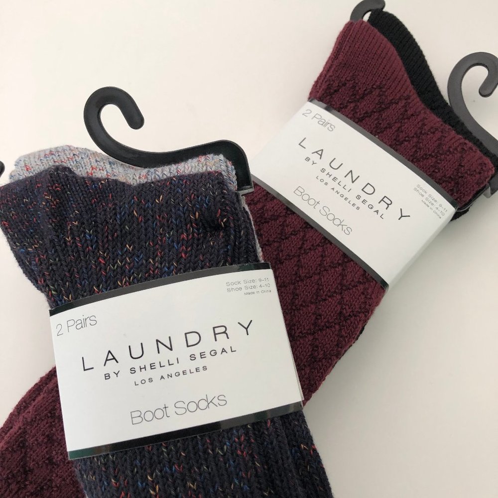 LAUNDRY4 Pair Boot Socks NWT